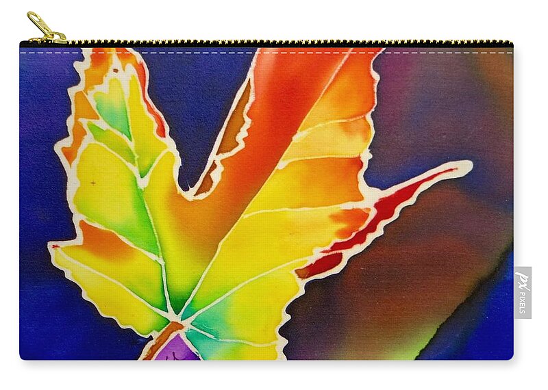 Landscape Detail Zip Pouch featuring the painting Liquid Amber by Barbara Pease