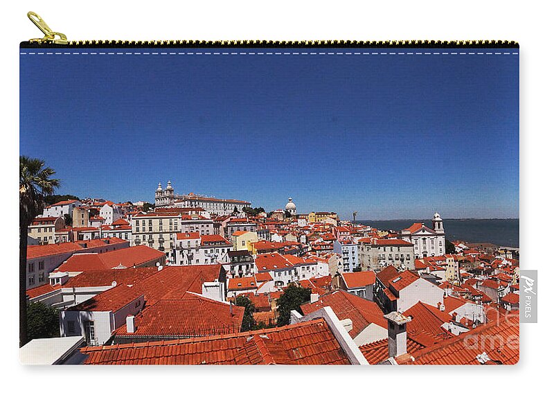 Europe Zip Pouch featuring the photograph Lisbon panorama 3 by Rudi Prott
