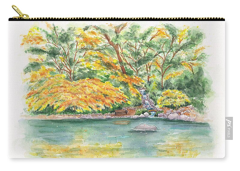 Lithia Park Carry-all Pouch featuring the painting Lithia Park Reflections by Lori Taylor