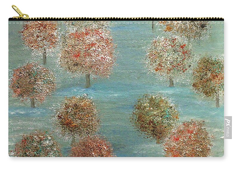 Park Zip Pouch featuring the painting Little Park Of Wonders by Angeles M Pomata