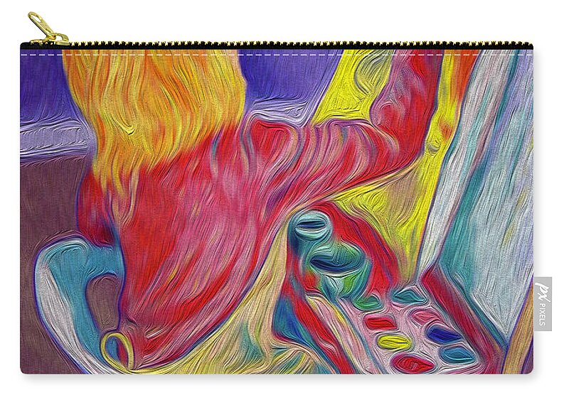 Ali Zip Pouch featuring the painting Little Ali Artist by Michael Gross