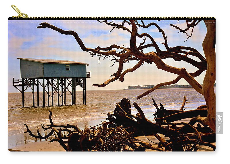 Little Blue Hunting Island State Park Beaufort Sc Zip Pouch featuring the photograph Little Blue Hunting Island State Park Beaufort SC by Lisa Wooten