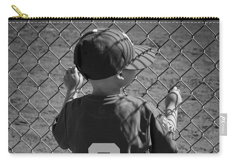 Baseball Zip Pouch featuring the photograph Little Brother by Leah McPhail