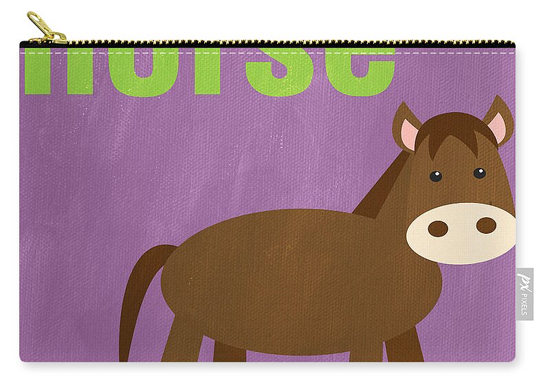 Horse Carry-all Pouch featuring the painting Little Horse by Linda Woods