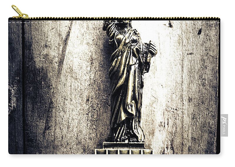 Symbol Zip Pouch featuring the photograph Little lady of vintage USA by Jorgo Photography