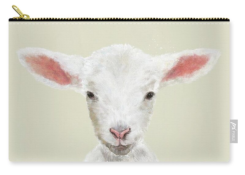 Lamb Zip Pouch featuring the digital art Little Lamb by Mandy Tabatt