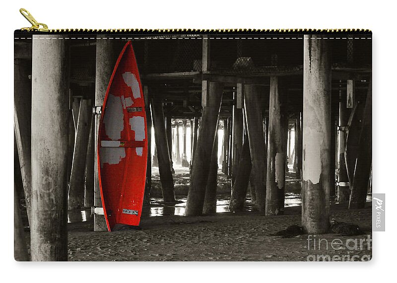 Clay Zip Pouch featuring the photograph Little Red Boat III by Clayton Bruster
