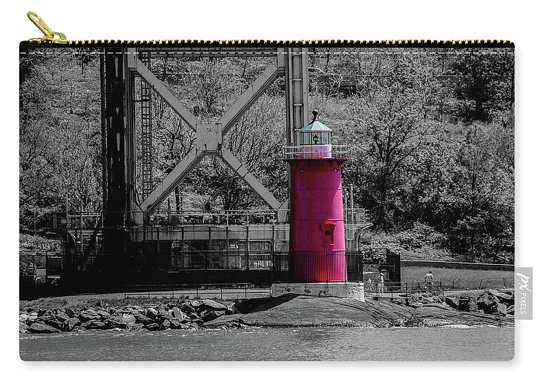  Zip Pouch featuring the photograph Little Red Lighthouse by Alan Goldberg