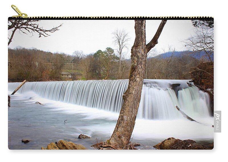 Waterfall Zip Pouch featuring the photograph Little River by Richie Parks