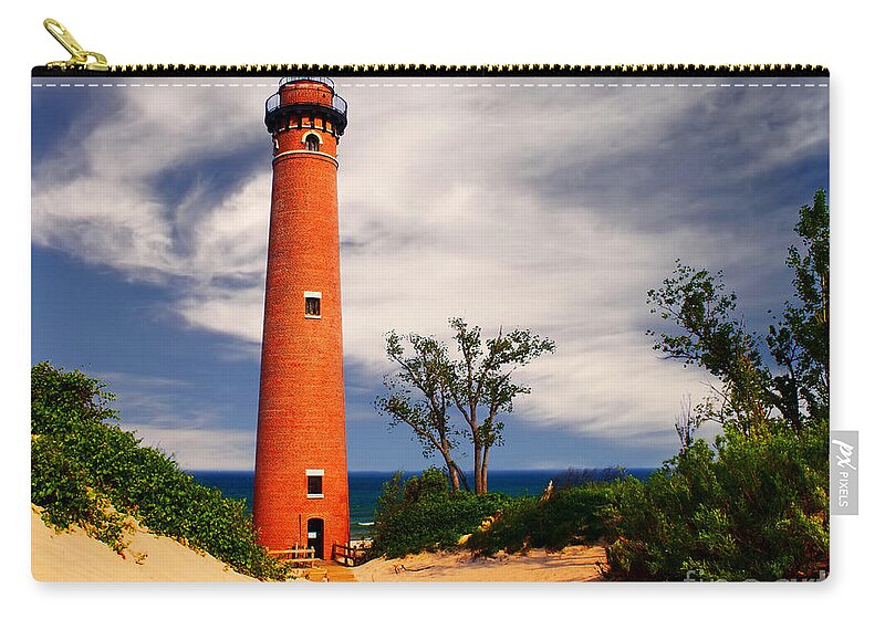 Sable Zip Pouch featuring the photograph Little Sable Light by Nick Zelinsky Jr