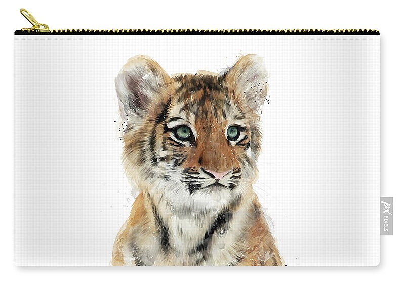 #faatoppicks Zip Pouch featuring the painting Little Tiger by Amy Hamilton