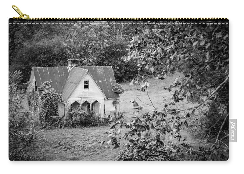 Kelly Hazel Zip Pouch featuring the photograph Little Victorian Styled Farm House in the Mountains by Kelly Hazel