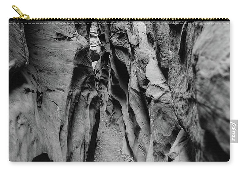 Little Zip Pouch featuring the photograph Little Wild Horse Canyon bw by Jennifer Ancker