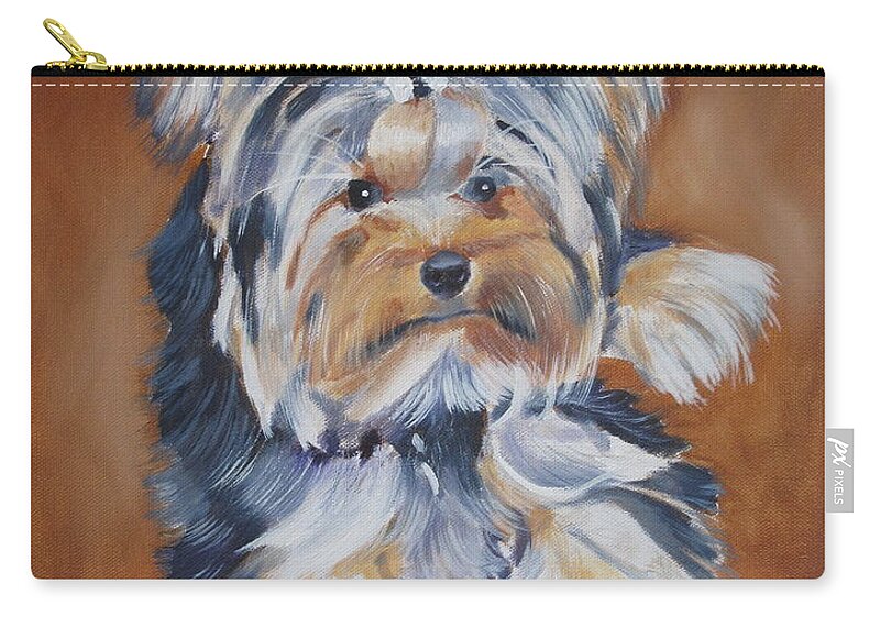 Pets Zip Pouch featuring the painting Little Zoey by Kathie Camara