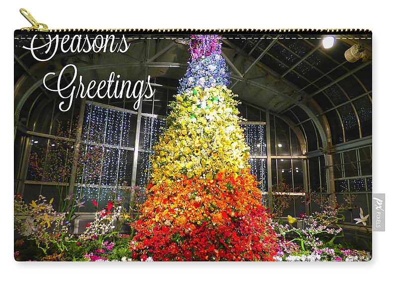 Christmas Zip Pouch featuring the photograph Living Color Season's Greetings by Jean Wright