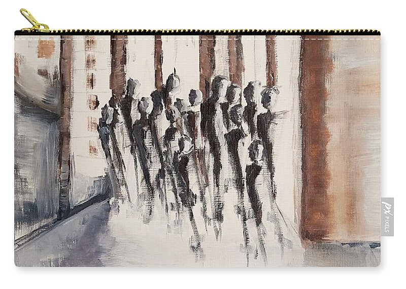 City Zip Pouch featuring the painting Living For the City by Christel Roelandt