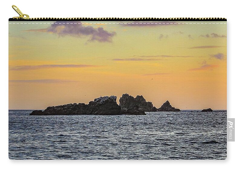 Landscape Zip Pouch featuring the photograph Lizard point at sunset by Claire Whatley