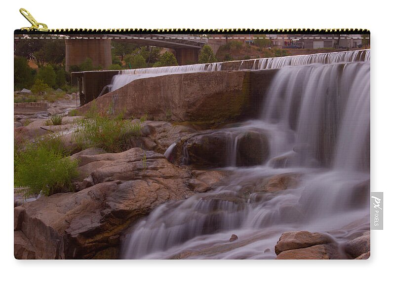 James Smullins Zip Pouch featuring the photograph Llano river dam by James Smullins