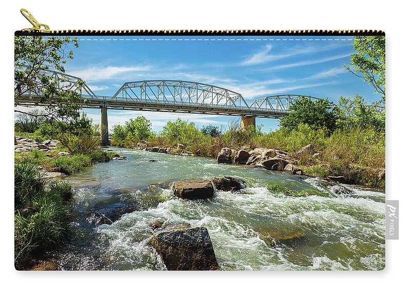 Highway 71 Carry-all Pouch featuring the photograph Llano River by Raul Rodriguez