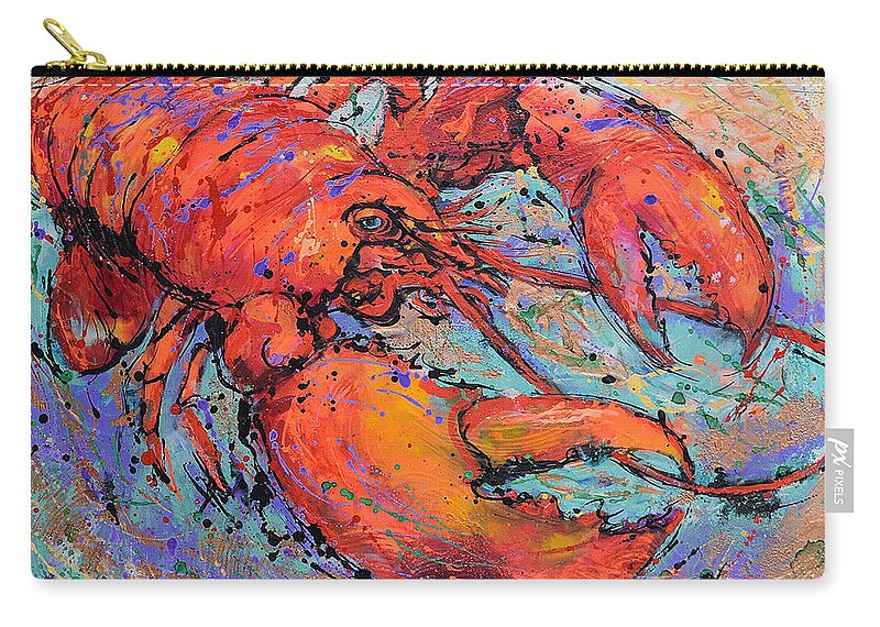  Carry-all Pouch featuring the painting Lobster by Jyotika Shroff