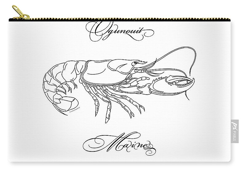 Lobster Zip Pouch featuring the digital art Ogunquit Maine by Paul Gaj