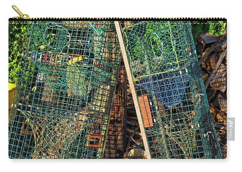 Maine Carry-all Pouch featuring the photograph Lobster Pots - Perkins Cove - Maine by Steven Ralser