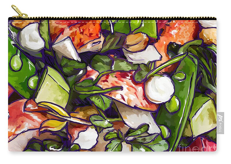 Lobster Salad Zip Pouch featuring the painting Lobster-salad 2 by Tim Gilliland