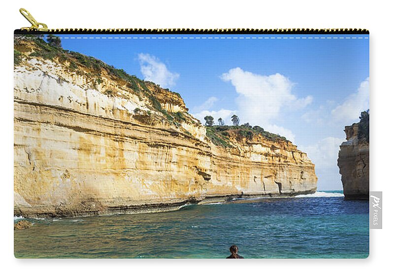 Aussie Zip Pouch featuring the photograph Loch Ard Gorge by Andrew Michael
