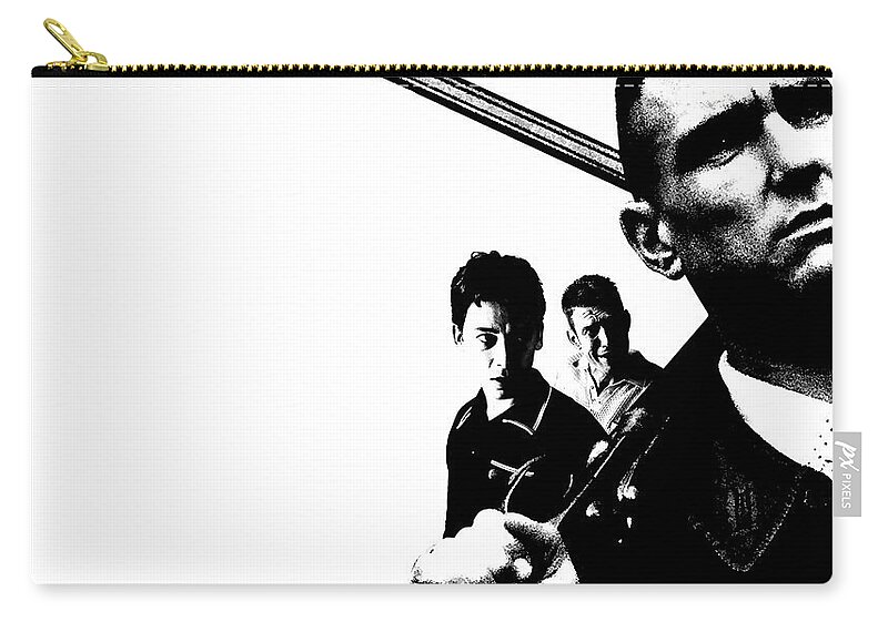 Lock Zip Pouch featuring the digital art Lock, Stock And Two Smoking Barrels by Maye Loeser