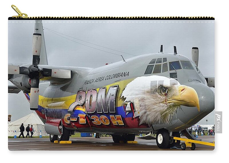 Lockheed C-130 Hercules Zip Pouch featuring the photograph Lockheed C-130 Hercules by Jackie Russo