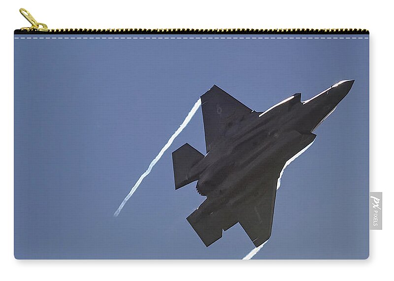 Jet Zip Pouch featuring the photograph Lockheed Martin F-35B Lightning II by Shirley Mitchell