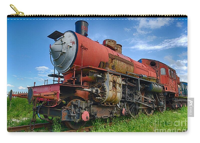 Steam Loco Zip Pouch featuring the photograph Loco 1313 v2 by Steev Stamford