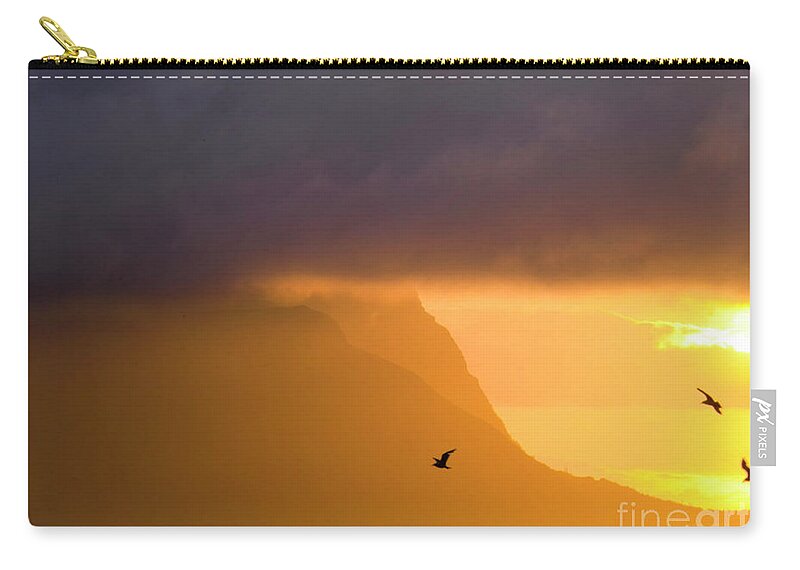 Weather Zip Pouch featuring the photograph Lofoten island after the storm by Heiko Koehrer-Wagner
