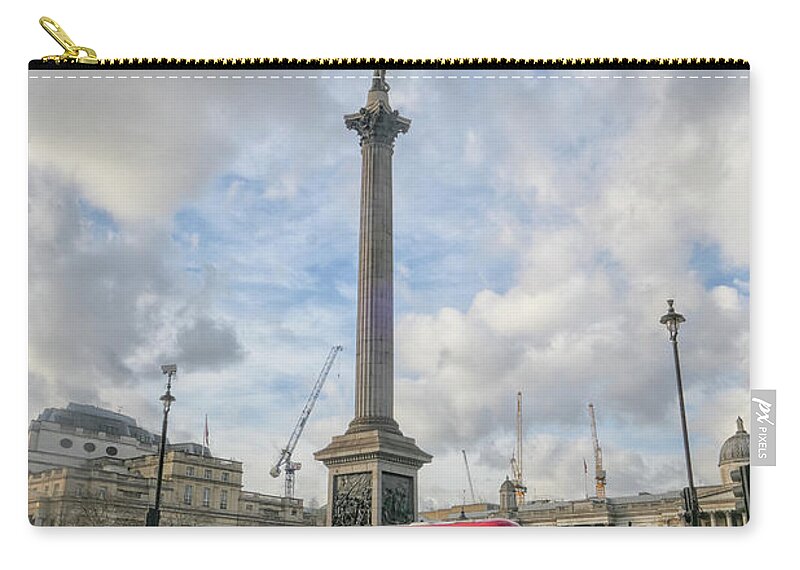 Admiral Zip Pouch featuring the photograph London bus and Lord Nelson by Patricia Hofmeester