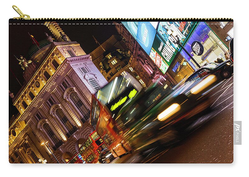London Zip Pouch featuring the photograph London Bustle by Rick Deacon