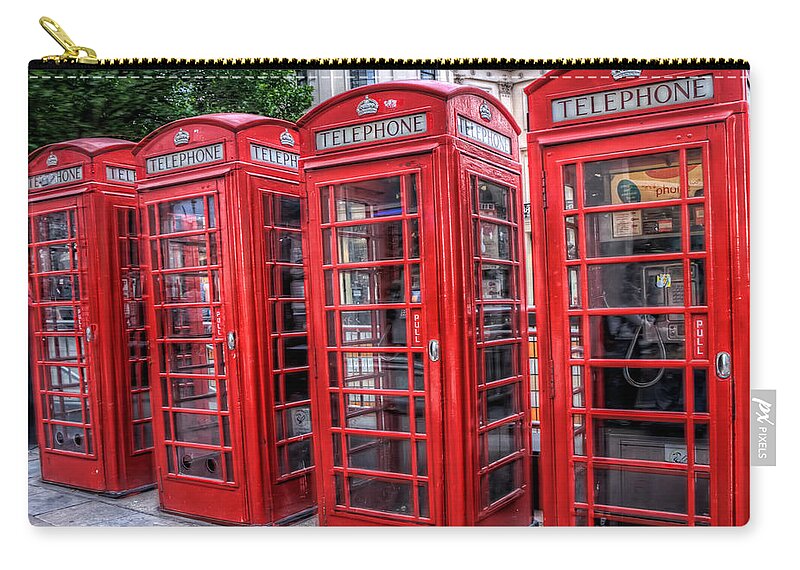 Phone Zip Pouch featuring the photograph London calling,or not by Sharon Ann Sanowar