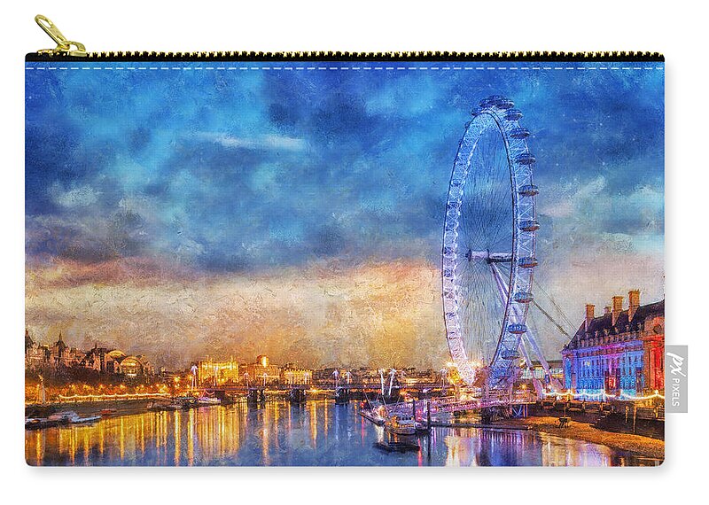 London Zip Pouch featuring the photograph London Eye by Ian Mitchell