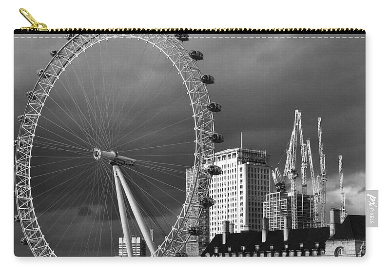 London Zip Pouch featuring the photograph London Eye by Joshua Miranda