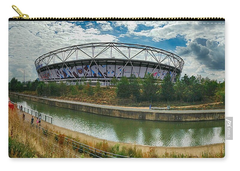 London Stadium Zip Pouch featuring the photograph London Stadium by David French