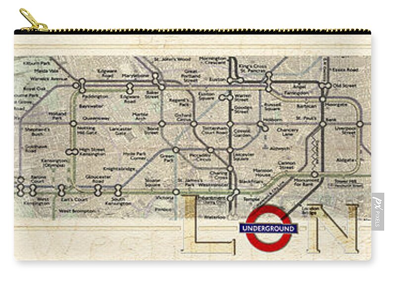 London Zip Pouch featuring the photograph London Underground by Sharon Popek
