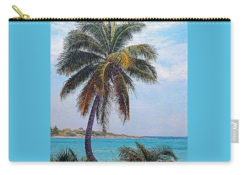Eddie Zip Pouch featuring the painting Lone Palm by Eddie Minnis
