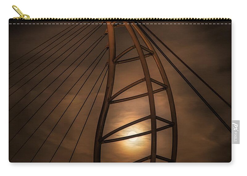 Blue Moon Zip Pouch featuring the photograph Lone Tree Moon by Kristal Kraft
