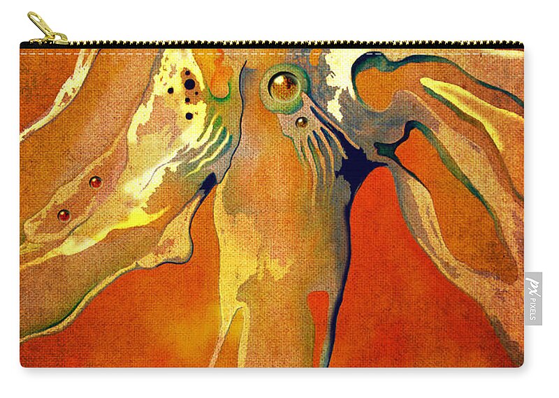 Angel Zip Pouch featuring the painting Lonely Angel by Alexa Szlavics