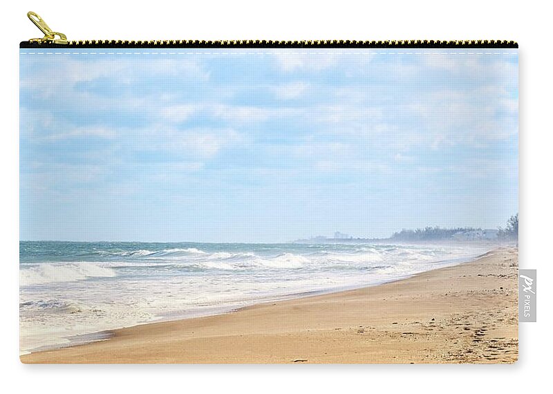 Beach Zip Pouch featuring the photograph Lonely Beach by Vicki Lewis
