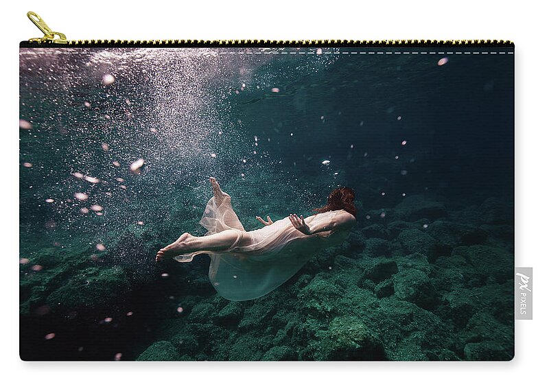 Swim Zip Pouch featuring the photograph Lonely by Gemma Silvestre