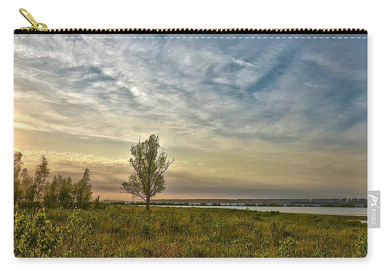 Tree Zip Pouch featuring the photograph Lonely Tree in Dintelse Gorzen by Frans Blok