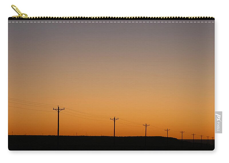 Sunset Zip Pouch featuring the photograph Lonesome Road - Wyoming by DArcy Evans