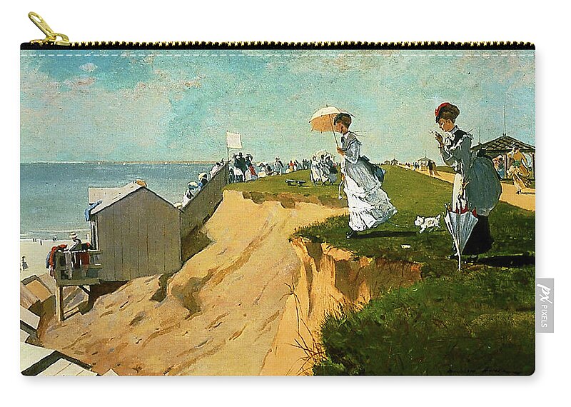 Long Branch New Jersey Zip Pouch featuring the painting Long Branch New Jersey by Winslow Homer 1869 by Movie Poster Prints