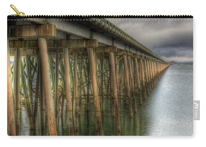 Scenic Zip Pouch featuring the photograph Long Bridge by Lee Santa