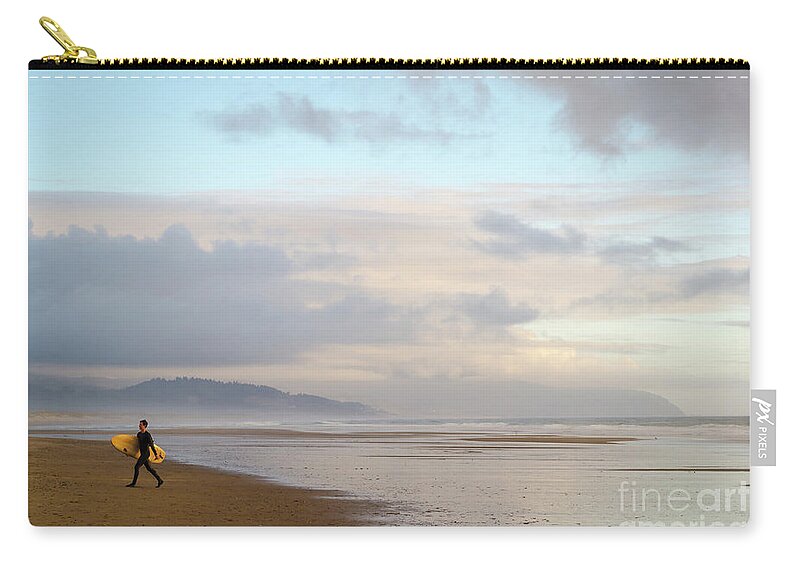 Surfing Zip Pouch featuring the photograph Long day surfing by Paul Quinn